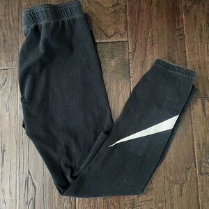 Nike Girls Black Leggings with White Logo